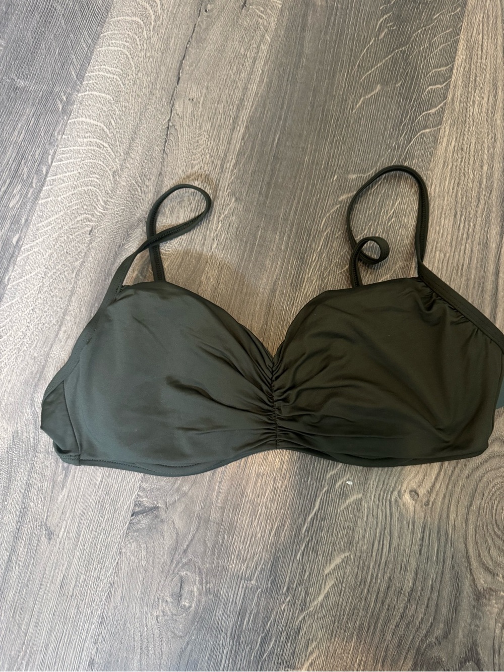 NWT Ralph Lauren Olive Green Bikini Top with Gold Accent